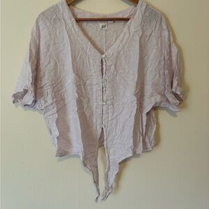 GAP Women's Pink striped Button-Down Top